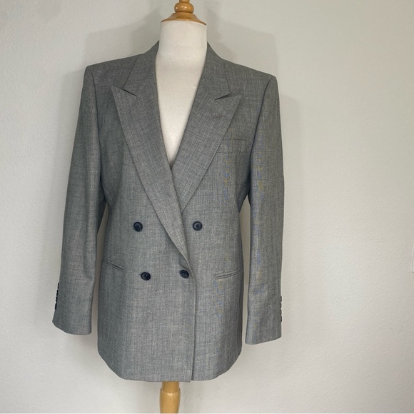 Vintage Men's Nino Cerruti Paris Gray Button Blazer Sport Coat Size 42R Preppy